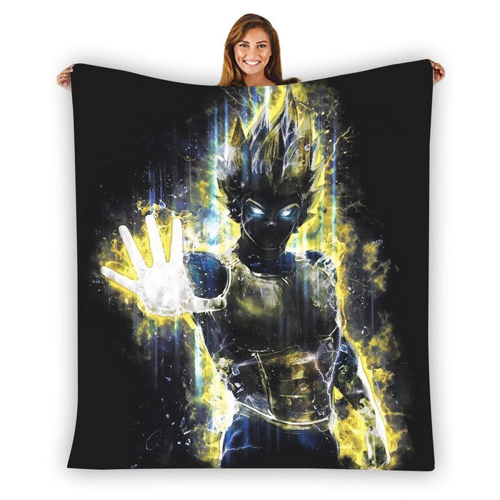 Dragon Ball Z Super Saiyan Vegeta Yellow Aura Epic Blanket