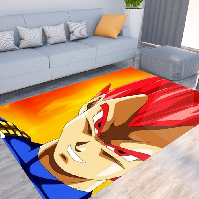 Dragon Ball Vegeta Super Saiyan Red God Vibrant Print Rug