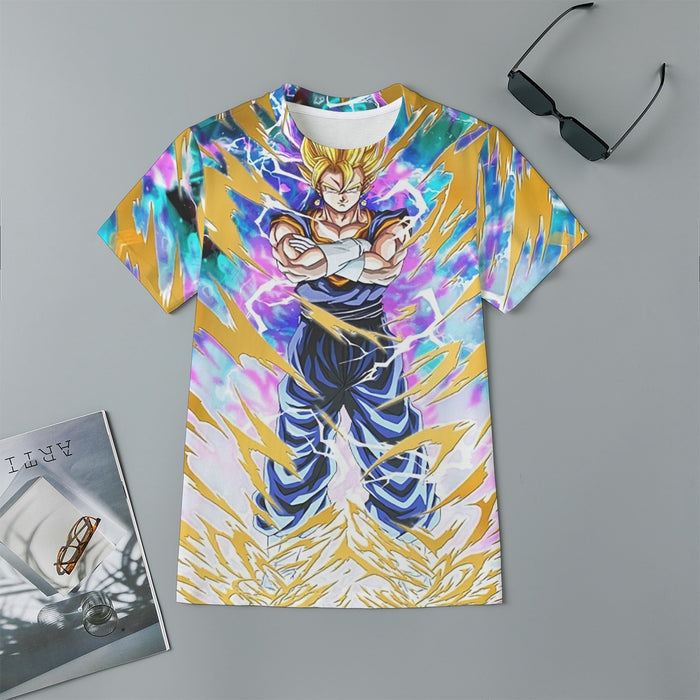 Dragon Ball Vegito Super Power Aura Thunder Earing Super Saiyan Kids T-Shirt