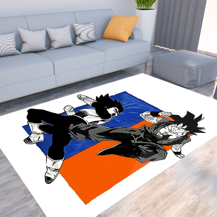 Red Goku And Blue Vegeta Fight Dragon Ball Z Rug