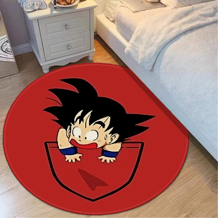 Dragon Ball Cute Goku Kid Pocket Simple Design Streetwear Round Mat