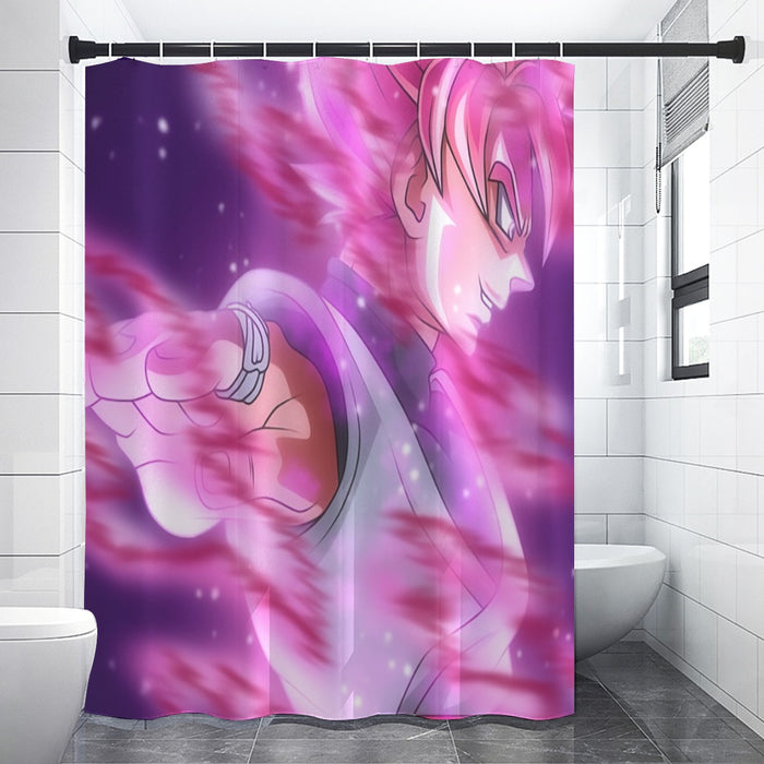 Dragon Ball Super Saiyan Black Goku Rose Cool Casual Shower Curtain