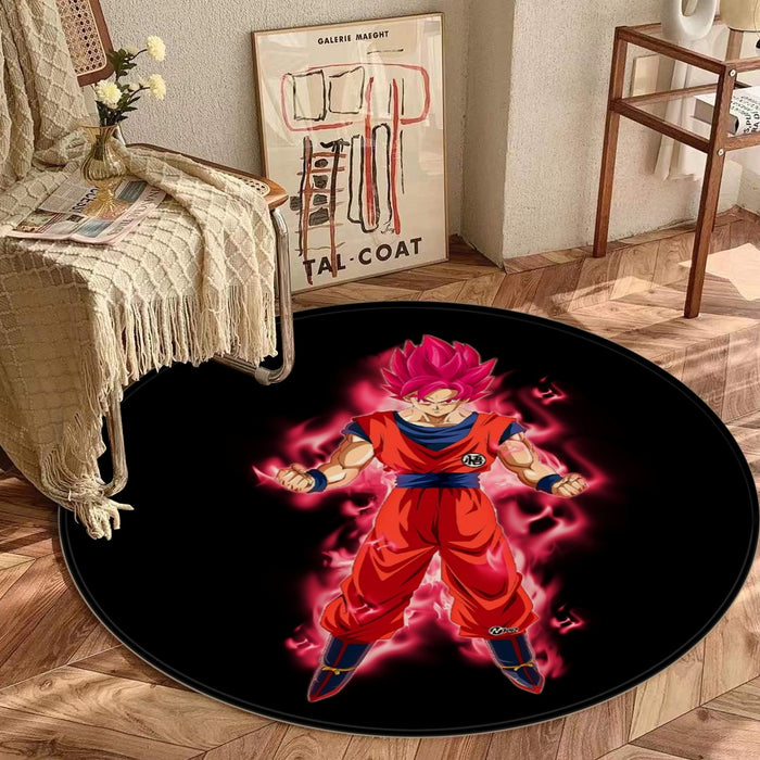 Dragon Ball Super Son Goku Red Kaioken Ultra Instinct Round Mat