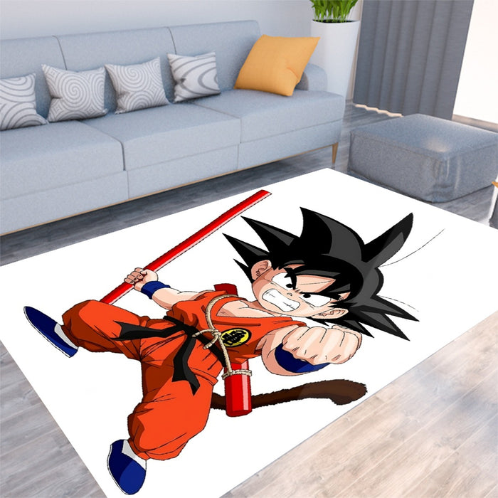 Kid Goku Fighting Dragon Ball Z Rug