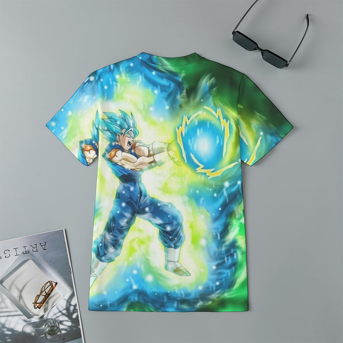 DBZ Goku Super Saiyan Blue SSGSS Kamehameha Power Attack Kids T-Shirt