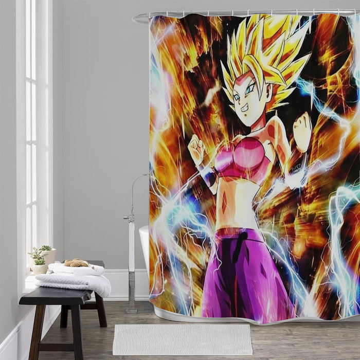 Dragon Ball Super Caulifla Super Saiyan 2 Epic Casual Shower Curtain