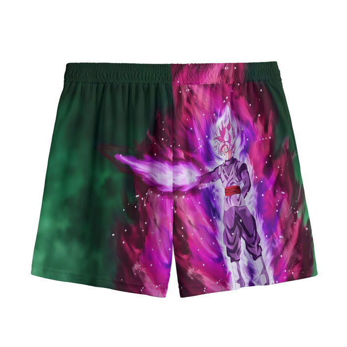 Goku Black Super Saiyan Rose Power Aura Streetwear Design Mesh Shorts