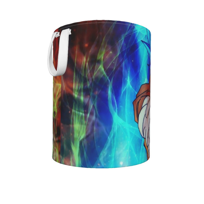 DBZ Goku Super Saiyan God Blue SSGSS Power Aura Fire Theme Design Laundry Basket