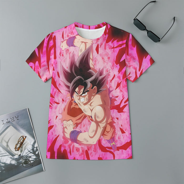 Dragon Ball Super Bruised Goku Red Kaioken Streetwear Kids T-Shirt