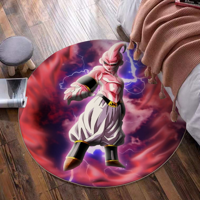 Majin Ultimate Mighty Kid Buu Tie Dye Lightning Amazing 3D Round Mat