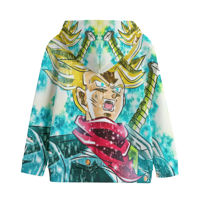 DBZ Trunks Super Saiyan Powerful Battle Ultimate Transformation Design Kids' Hoodie