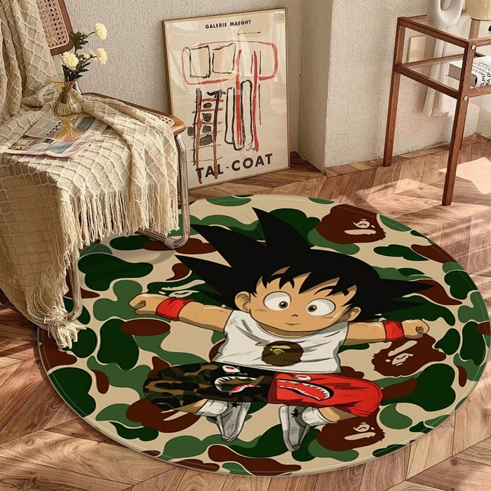 Dragon Ball Jumping Kid Goku Camouflage Round Mat