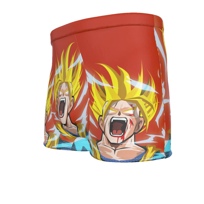 Dragon Ball Goku Super Saiyan Angry Scream Hand Drawing Design Men's Boxer Briefs