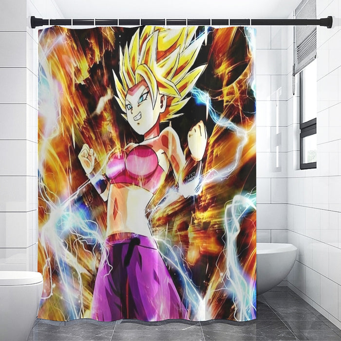 Dragon Ball Super Caulifla Super Saiyan 2 Epic Casual Shower Curtain