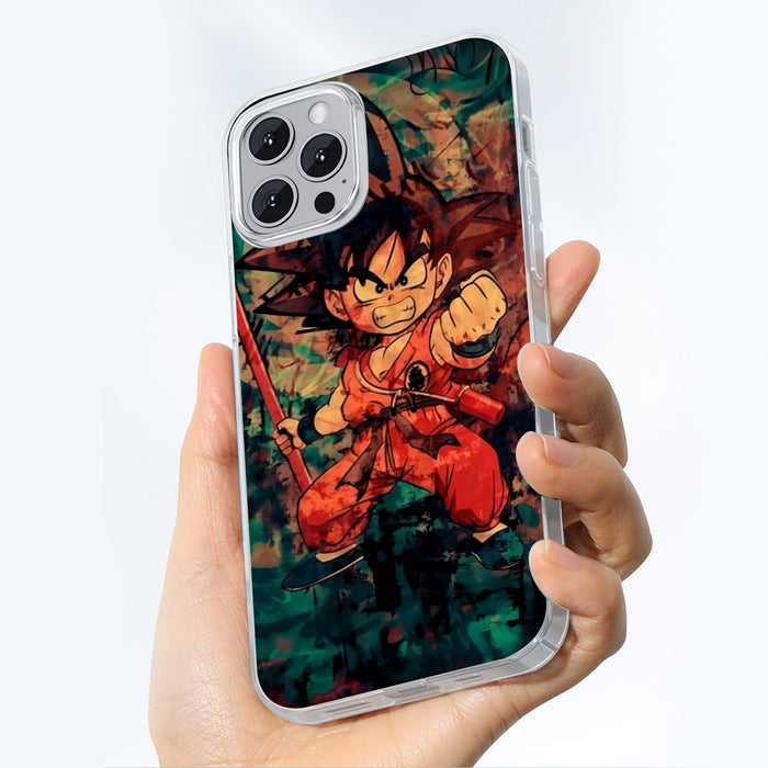 Kid Young Goku Vintage Tie Dye Painting Stylish DBZ 3D Iphone 14 Case