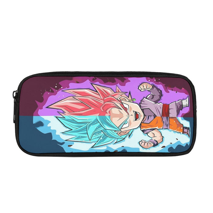 Dragon Ball Super Cute Chibi Blue Vegito Goku Rose Pencil Bag