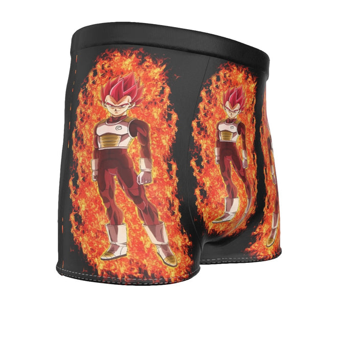 DBZ Vegeta Super Saiyan God Whis Symbol Fire Aura Streetstyle Men's Boxer Briefs