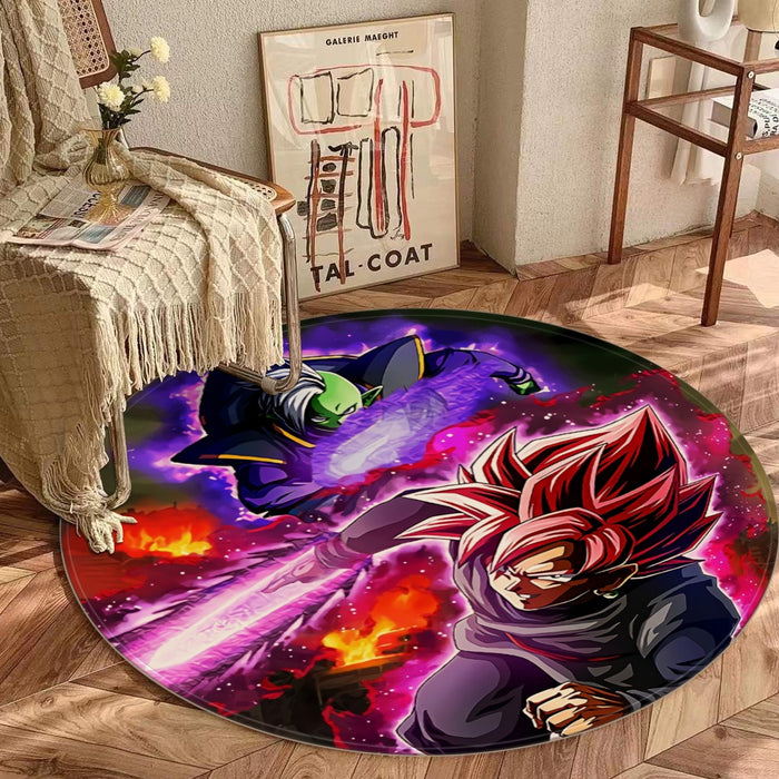 DBZ Goku Black Zamasu Super Saiyan Rose Dope Vibe Round Mat