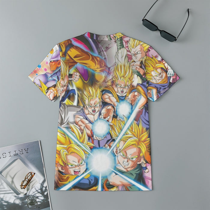 DBZ Goku Gohan Goten Super Saiyan Kamehameha Color Design Kids T-Shirt