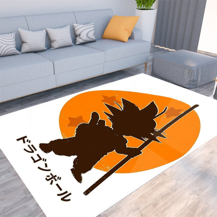 Dragon Ball Z Kid Goku Shadow Logo White Rug