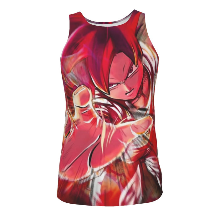 Dragon Ball Z Son Goku Super Saiyan Rose Blue Aura Tank Top