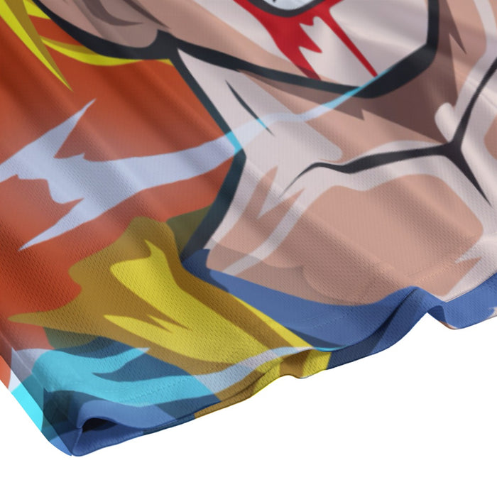 Dragon Ball Goku Super Saiyan Angry Scream Hand Drawing Design Mesh Shorts