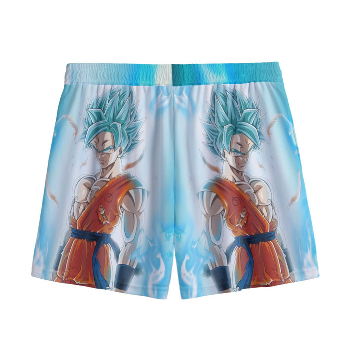 Dragon Ball Serious Super Saiyan Goku 2 Blue Epic Aura Mesh Shorts