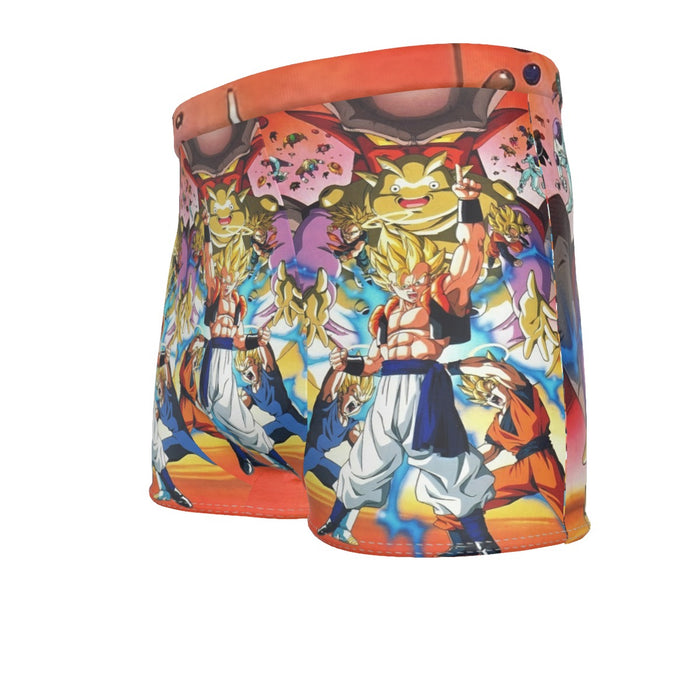 DBZ Goku Vegeta Fusion Saiyan Gogeta Colorful Design Streetwear Men's Boxer Briefs