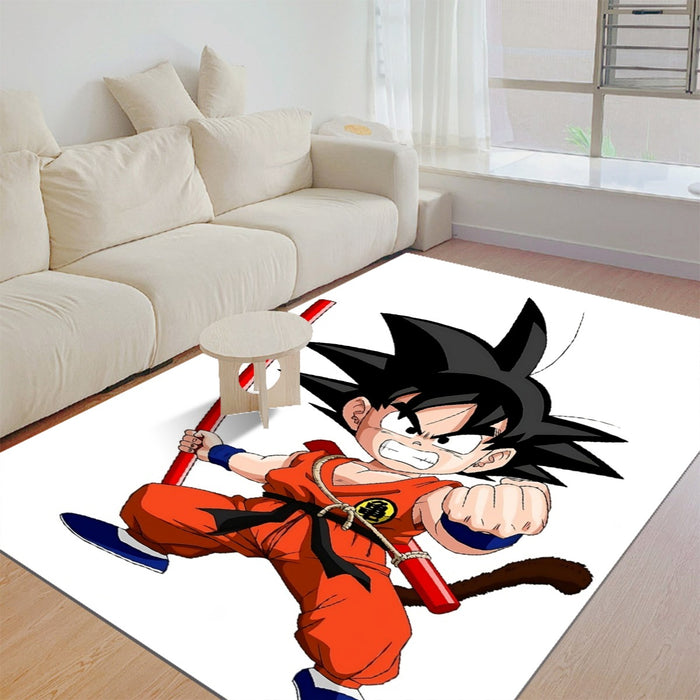 Kid Goku Fighting Dragon Ball Z Rug