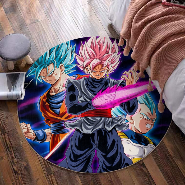 Dragon Ball Goku 2 Goku Rose Vegeta 2 Ultra Instinct Round Mat