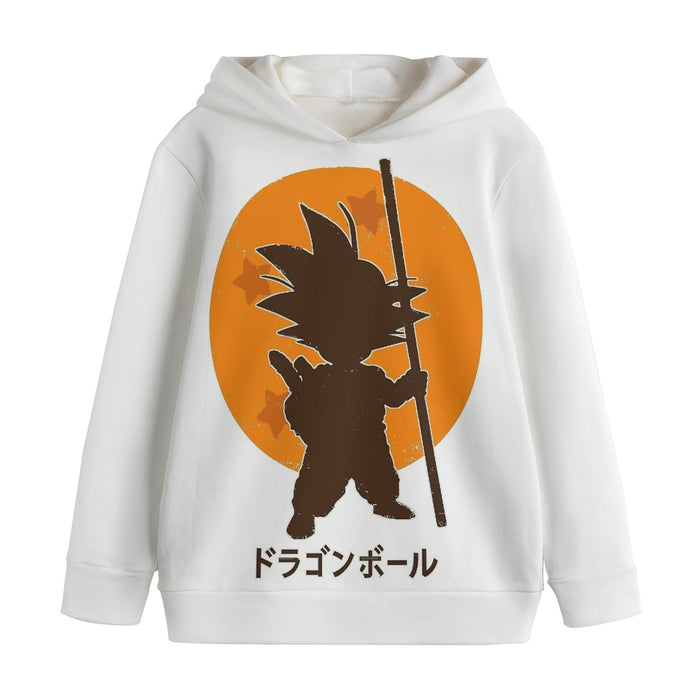 Dragon Ball Z Kid Goku Shadow Logo White Kids' Hoodie