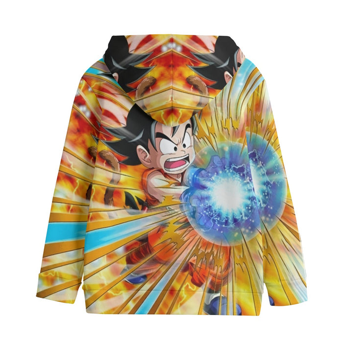 Dragon Ball Energy Kid Goku Blue Kamehameha Kids' Hoodie