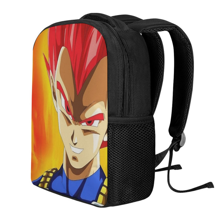 Dragon Ball Vegeta Super Saiyan Red God Vibrant Print Backpack