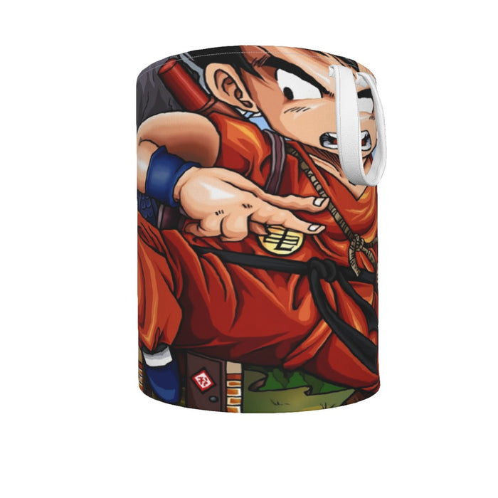 Dragon Ball Anime Angry Kid Goku Sky Clouds Blue 3D Laundry Basket