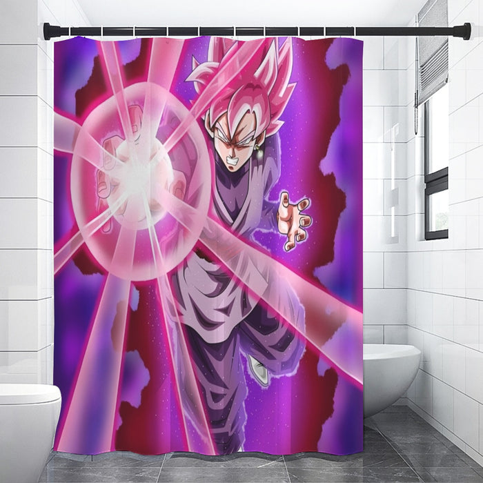 Goku Black Zamasu Super Saiyan Rose Powerful Aura Skills Dope Shower Curtain