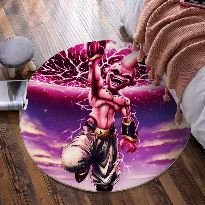 DBZ Kid Buu Super Villain Giant Ki Blast Realistic Design Round Mat