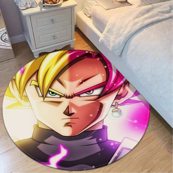 DBZ Goku God Half Rose and Golden Portrait Dope Design Round Mat