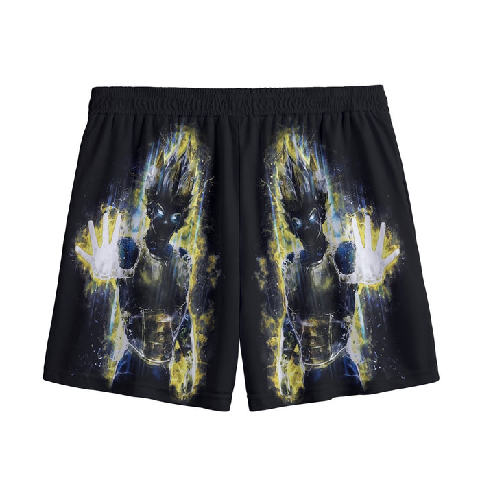 Dragon Ball Z Super Saiyan Vegeta Yellow Aura Epic Mesh Shorts