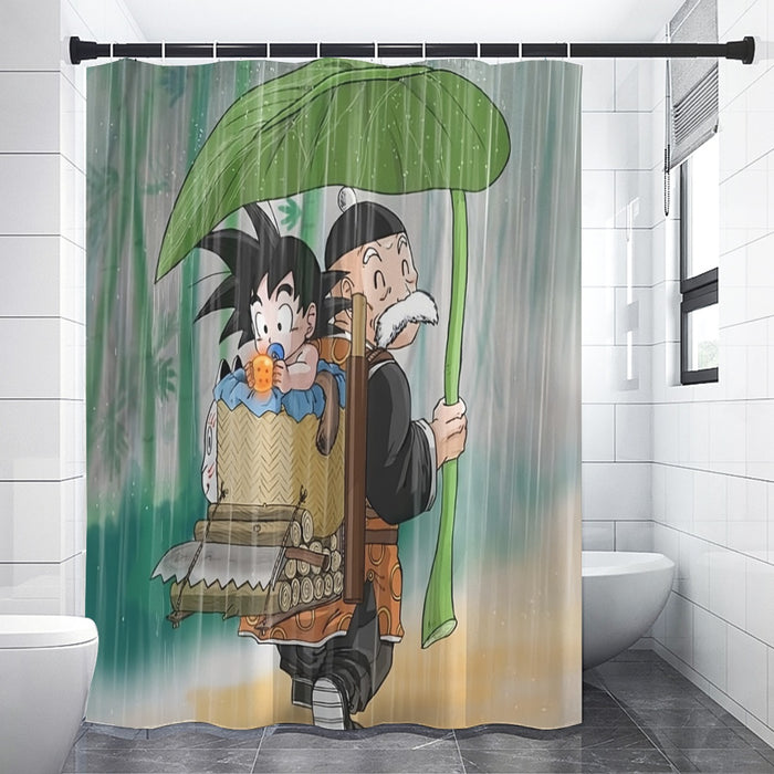 DBZ Kid Goku Super Saiyan Grandpa Gohan Cover Rain Cute Design Shower Curtain