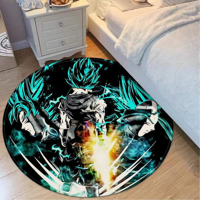 Dragon Ball Gogeta Super Saiyan Power Up Potara Fusion Design Round Mat