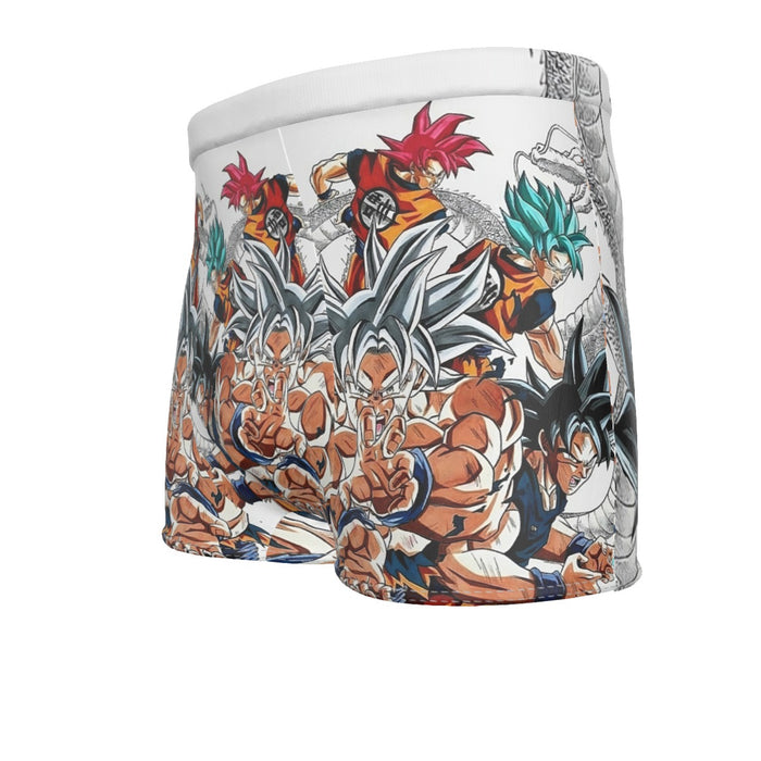 DBS Goku SSJ Transformations White God Blue Red Kaioken Ultra Instinct Men's Boxer Briefs