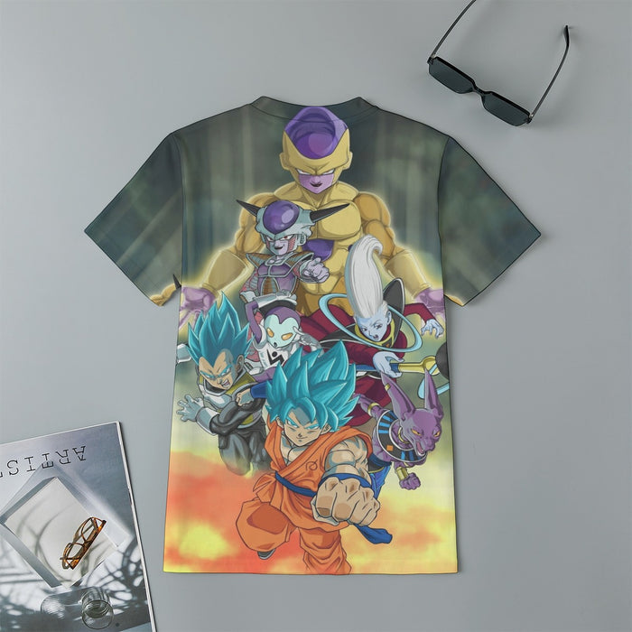 Dragon Ball Goku Vegeta Super Saiyan God Blue SSGSS Fight Villains Kids T-Shirt