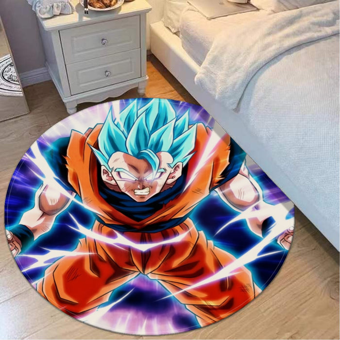 Dragon Ball Goku Blue Super Saiyan Epic Rage Casual Round Mat