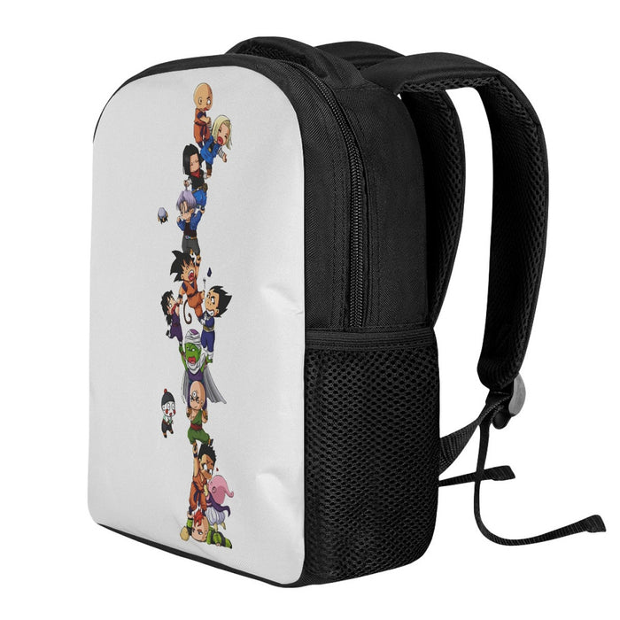 Dragon Ball Z Cute Adorable Chibi DBZ Characters White Backpack