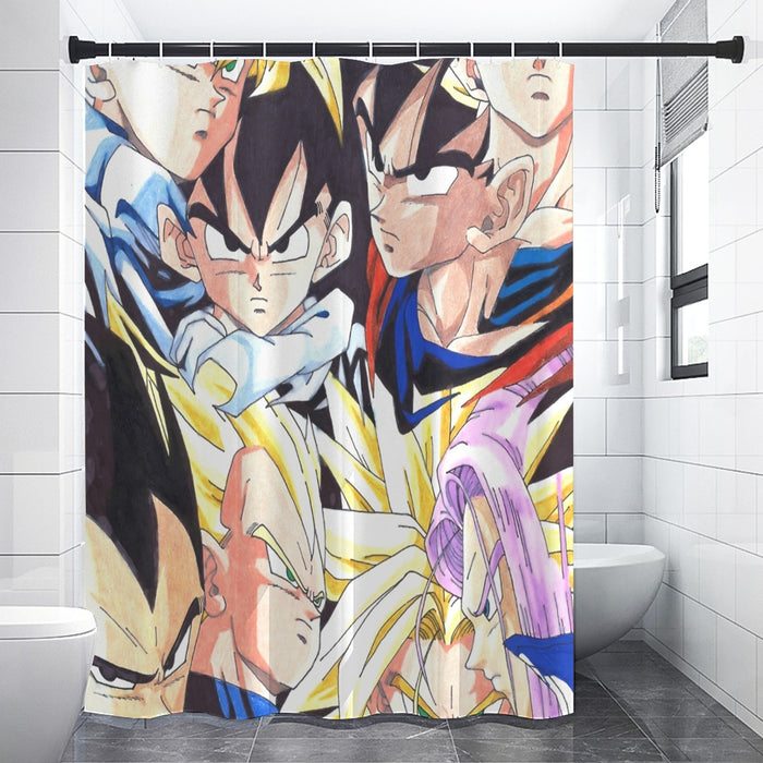 Dragon Ball Goku Vegeta Trunks Gohan Super Saiyan Cool Trending Design Shower Curtain