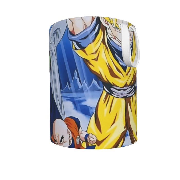 DBZ Goku Saiyan Spirit Bomb Vegeta Piccolo Gohan Trunks Vibrant Design Laundry Basket