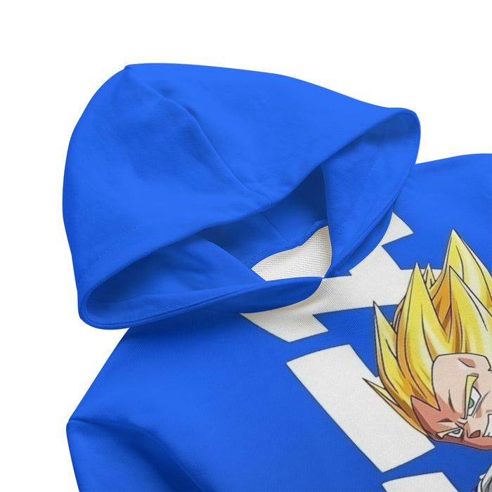 Vegeta With Background Word Dragon Ball Kids' Hoodie