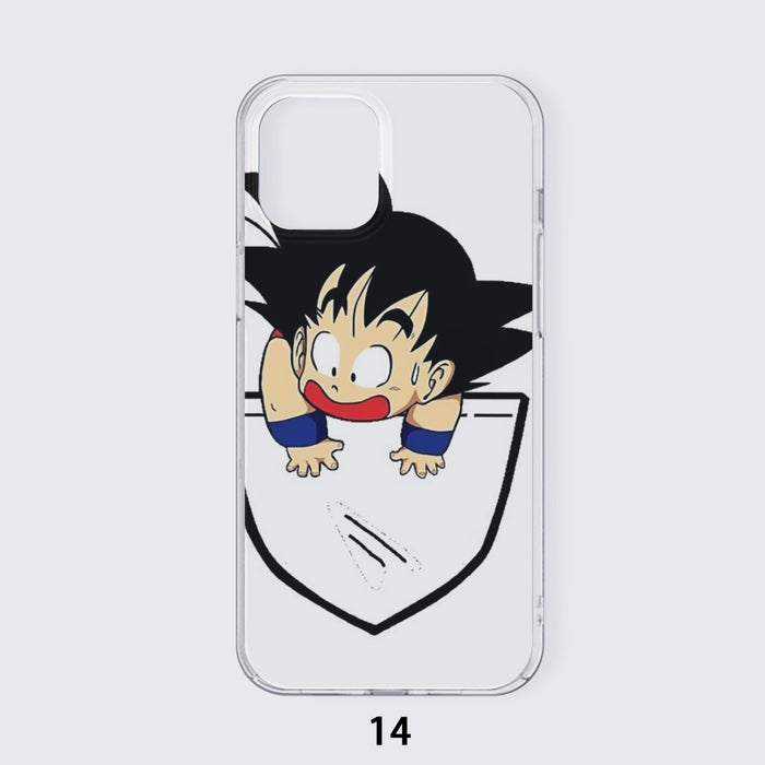 Smiling Goku On Pocket Of Dragon Ball Z Iphone 14 Case