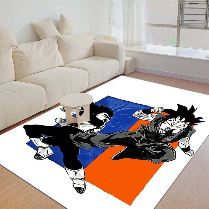 Red Goku And Blue Vegeta Fight Dragon Ball Z Rug