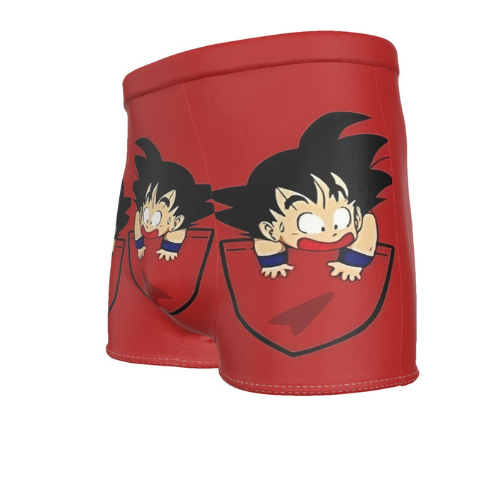 Dragon Ball Cute Goku Kid Pocket Simple Design Streetwear Men's Boxer Briefs